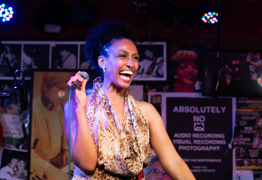 Claude Hall lighting up the stage in her Nina Simone Tribute at The Baked Potato. Aug 20, 2023.
